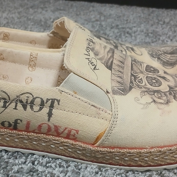 Goby Forever Love Sugar Skull Sneakers Size 10 - Picture 7 of 8